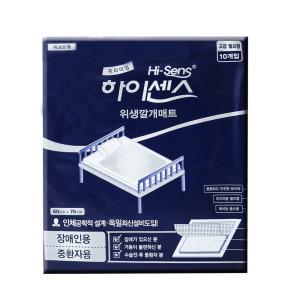 하이센스 위생깔개매트 60x76cm 10매 프리미엄 장애인 중환자용 교환패드 요실금 환자용기저귀
