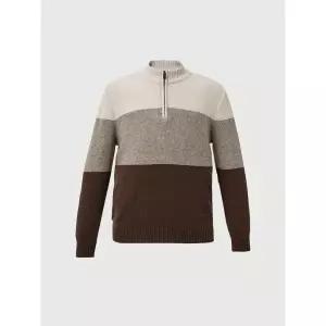 [롯데백화점]트레몰로 [트레몰로] 울혼방 하프집업 블럭패턴 반폴라니트 TRNBH4W9231