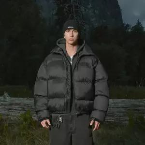 플루크 슬램로고 오버핏 크롭 푸퍼 패딩 FPJ220