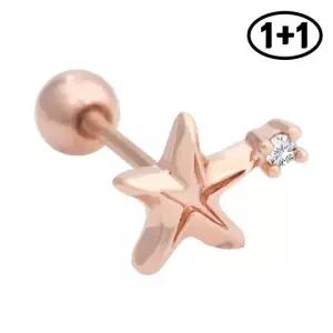 14K 골드핀 별가사리 스타 피어싱 1+1