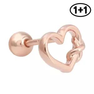 14K 골드핀 하트 프레즐 피어싱 1+1