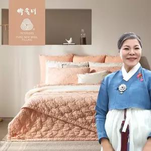 [박술녀] 도톰 겨울양모 순면 이불겸패드 2장세트 Q+Q (작품명 연모) 선물추천
