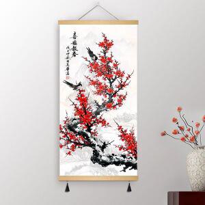 매화그림 산수화 족자 벽걸이 풍수 장식 인테리어 그림 입구 복도 통로 배경