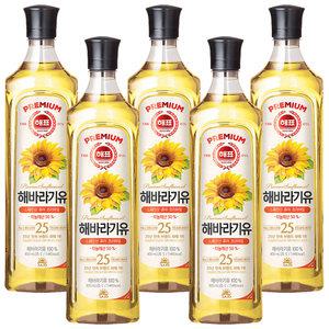 사조 해표 해바라기유 900ml x 5개 / 식용유 유지류 오일 기름