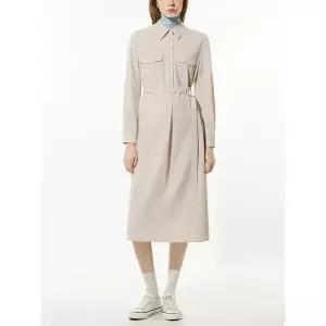 [하프클럽/리스트]앨리스 벨티드 반버튼 셔츠형 원피스