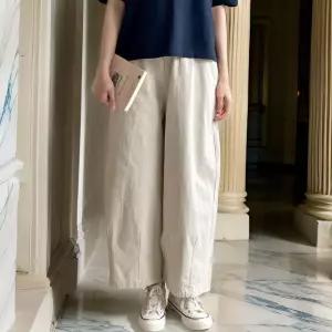 여성 포켓 벌룬팬츠 파스텔 밴딩 항아리 면바지