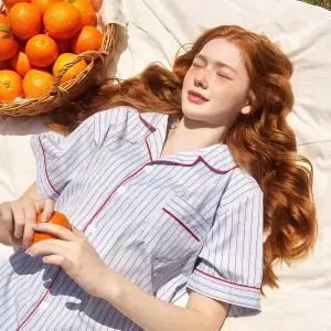 실크핏 클로에 반팔 커플 잠옷 세트