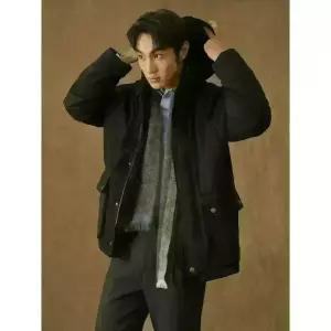 [빈폴] 후드 숏다운 코트 - 블랙 (BC4X30CD75)