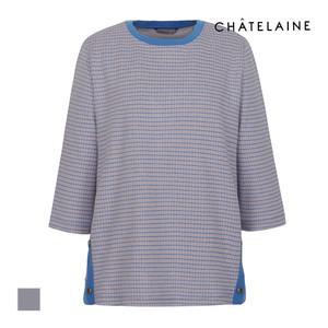 [샤트렌] 포인트 배색 밑단 버튼 티셔츠_HCCMTS203