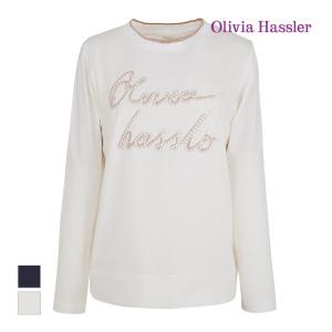 [올리비아하슬러] 포인트 넥 레터링 풀오버_OHCSTS203