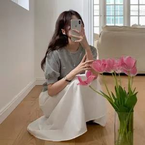 [코코블랑] 프리지아 플레어 롱스커트(밴딩)