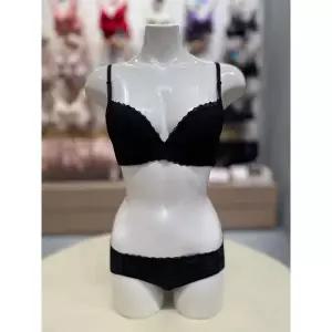 [트라이엄프](강남점)블랙 컵레이스 와이어 브래지어 햄팬티 세트(TEWBR261TEWBP261BK)