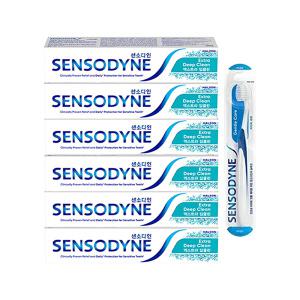 센소다인 엑스트라 딥클린 치약 120g, 6개+젠틀 칫솔 1입, 1개