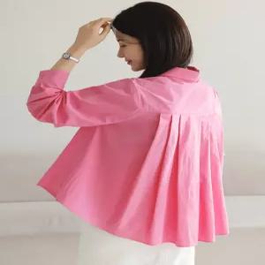 [WPBG]7부 백플리츠 훌 A라인 셔츠_3color