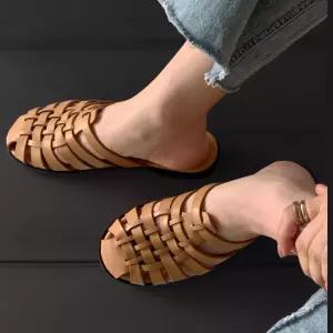 여성 스트랩 장식 캐주얼 뮬 샌들