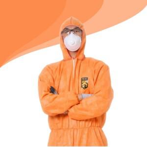 크린가드 보호복 A20 후드 주황 특대형 XL 4304472 10벌 일회용작업복 방진복 방역복 방호복