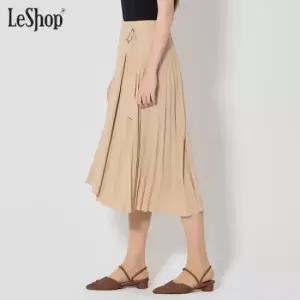 르샵 사이드 주름 벨트 스커트