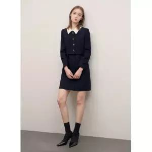 [롯데백화점]시스티나 디테쳐블 카라 트위드 원피스 -AWWOPO31010