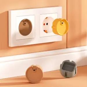 곰돌이 콘센트 마개 실리콘 멀티탭 가리개 안전 커버 보호캡