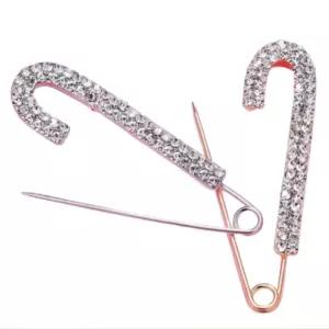 고급 여성 정장 큐빅 옷핀 브로치 머플러 스카프 오픈방지 크리스탈 장식