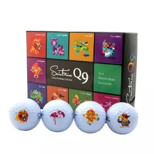 넥센 세인트나인Q9 3피스 골프공 12알 (화이트/컬러볼) 홀인원 기념 인쇄포장 쇼핑백