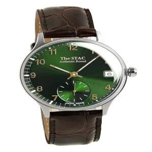 The STAC 36 mm [더 스택] 일본제 국산 손목시계 워치 클래식 그린 브라운 벨트