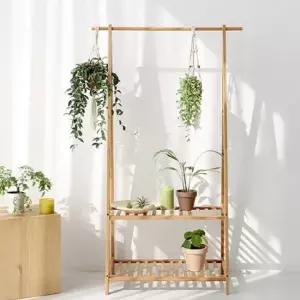 마켓비 JAWAL 2단 선반행거 대나무