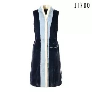 [진도모피][최초가 10,400,000원]진도모피 컬러 배색 밍크베스트 (HFVG01NV)