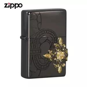 ZIPPO 라이터 엠블렘 푸른바다의 전설 협찬 CROSS TO CROSS EMB BK 오일+심지+부싯돌 3종세트 포함