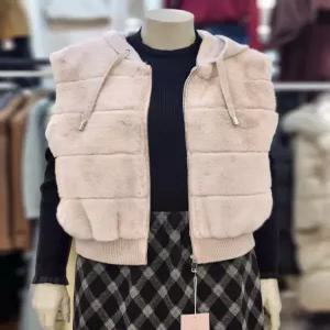 [숲]여성 페이크 퍼 후드 조끼 OBXFU22