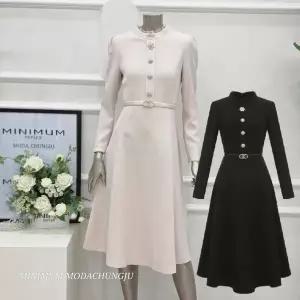 [미니멈]MD 버튼 플레어원피스 MD MYDAWO0270LE