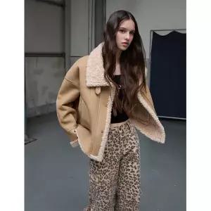 [에고이스트](광주신세계)스웨이드 텍스쳐 인조 무스탕자켓 (ER4TM001)