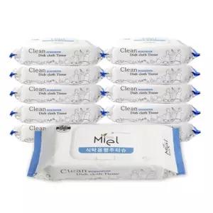 미엘 행주티슈 식탁용 청소전용 물티슈 80매 20팩 청소포