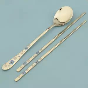 삼미 샤프란 골드 수저세트 숟가락 저분 스텐 삼미수저