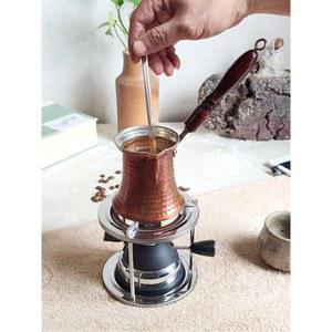 체즈베 커피 이브릭 드리퍼 구리색 터키식 원목 포트 커피포트 손잡이 240ml