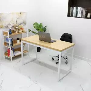 공부 방 스터티 카페 1인용 컴퓨터 책상 1100 x 600 조립식 화이트 일자형 데스크