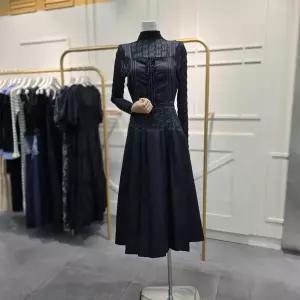 [에고이스트]프릴 포인트 플리츠 주름 서스펜더 롱 원피스 EQ4WO061BK_CA