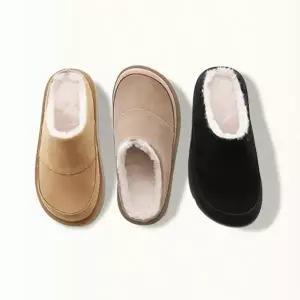 [모노폴로지]2TYPE 남녀공용 스웨이드 양털 키높이 방한 털슬리퍼 슬리퍼 보스턴 뮬 캠핑 겨울 데일리룩