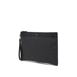 [롯데백화점]닥스 액세서리 [LOUIS BRIDGE]블랙 가죽 DD로고 패턴 클러치백 DBBA2F466BK