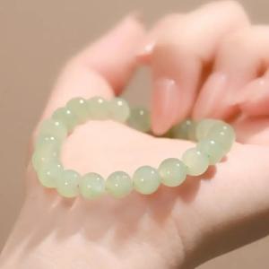 천연 옥팔찌 7mm 염주 옥구슬 비취 원석 행운