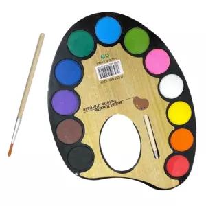 야외미술수업 12색고체물감붓파레트set 유치원 놀이학습 아기