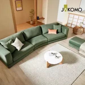 [롯데백화점]자코모 안드레아 6인 라운드형 젠위브 패브릭 소파+스툴(+쿠션2개)