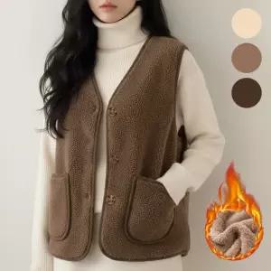 테디 뽀글이 융털 조끼 3color 2size / 여성조끼 기모조끼 여성베스트