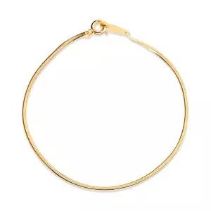 [비앤비골드] 18K 글로시 1.4mm 스네이크 뱀줄 체인 팔찌 IRB40646