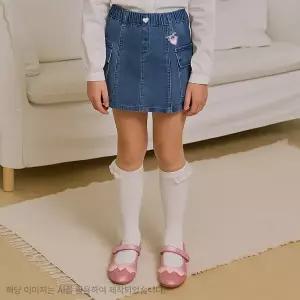 [롯데백화점]로엠걸즈 키링 주름 데님스커트치마 RGWH2582C