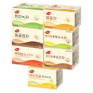 동서 종이컵 티백 20T 25T 7종 각1개(현미녹차+메밀차+둥굴레차+루이보스보리차+옥수수차+보리차+캐모마일)