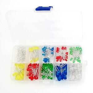 Led 저항 키트 600Pcs 30 값 1/4W + Arduino 프로젝트용 5색 3mm 및 5mm LED 발광 다이오드