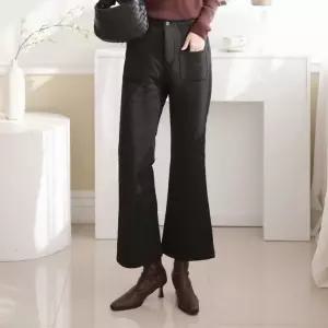 여성 솜패딩 부츠컷 겨울 솜바지 겉포켓 방한 나팔바지 슬림핏 팬츠