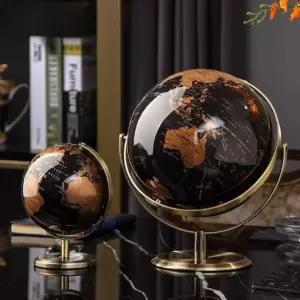 고급 지구본 장 소품 데스크탑 인테리어 세계지도 블랙