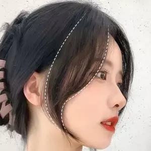 [하프클럽/]앞머리 여성 베스트 가발 심플 가르마 머리 붙임 가발